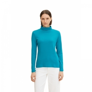 000000 701009 [roll neck T-] 30014 teal blue