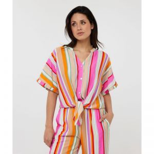 Blouse knot striped 999 Print