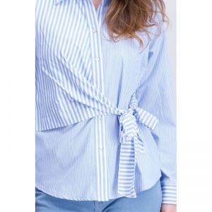 000000 Blouse - Hemd met mouw 6 ciel/blanc