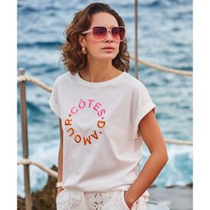 T-shirt rolled up slve “cotes 920 Off White /