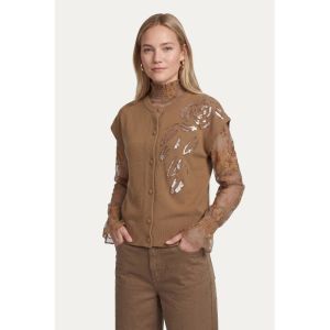 Vaski knit gilet 542 Dark Walnut