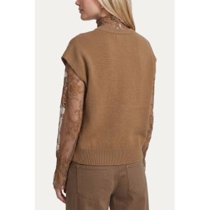 Vaski knit gilet 542 Dark Walnut