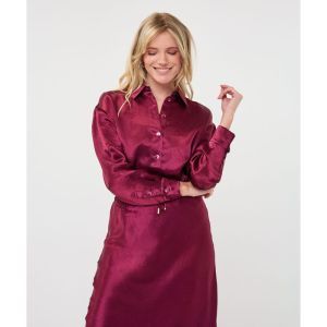 Blouse oversized basic acetate 488 Merlot