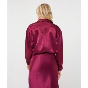 Blouse oversized basic acetate 488 Merlot