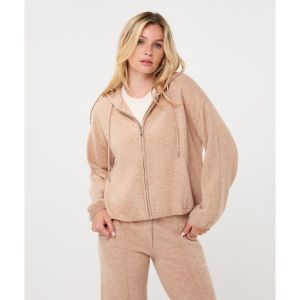 Cardigan hoodie fine chain woo 180 Sand