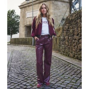 Trousers wide PU 488 Merlot