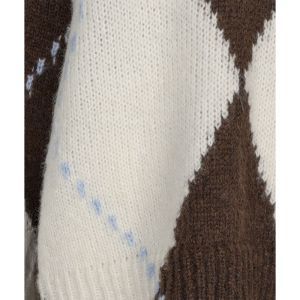 Sweater big argyle 185 Coffee